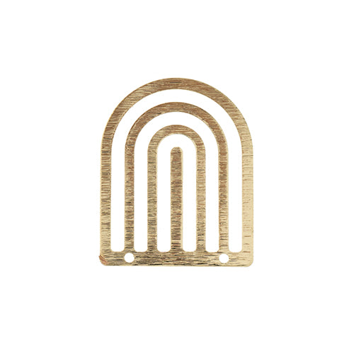 25mm Pendant Rainbow    Gold 4pcs