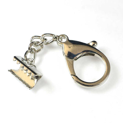 Clasp & Ribbon Crimp Set -  Giant Lobster / Large Crimp - Nickel Coloured (Set)