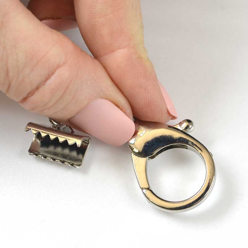 Clasp & Ribbon Crimp Set -  Giant Lobster / Large Crimp - Nickel Coloured (Set)