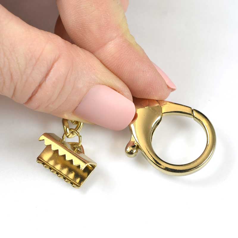 Clasp & Ribbon Crimp Set -  Giant Lobster / Large Crimp - Goldplated (Set)
