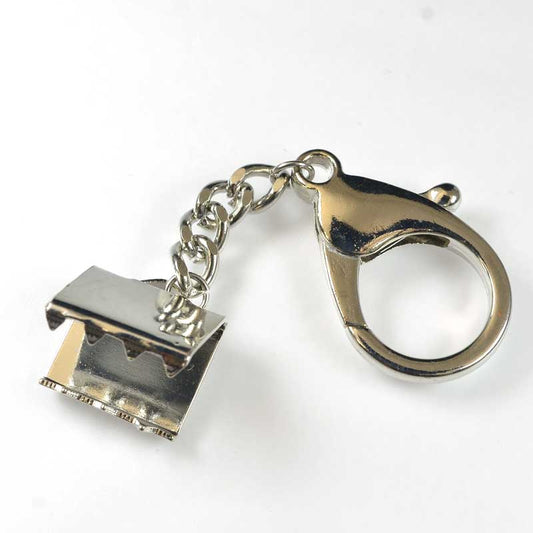 Clasp & Ribbon Crimp Set -  Giant Lobster / Giant Crimp - Nickel Coloured (Set)