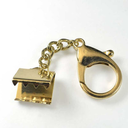 Clasp & Ribbon Crimp Set -  Giant Lobster / Giant Crimp - Goldplated (Set)