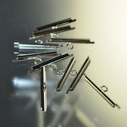 Miyuki Slide End Tube - 20mm with One Loop - Nickel (Pair)