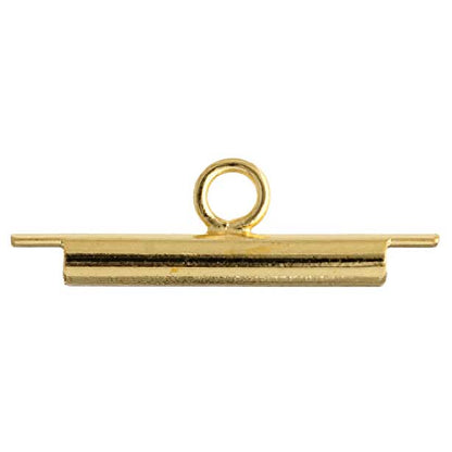 Miyuki Slide End Tube - 15mm with One Loop - Goldplated (Pair)