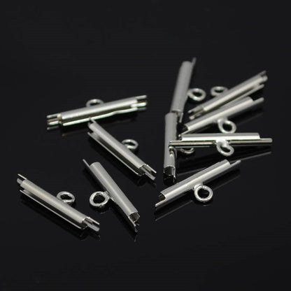 Miyuki Slide End Tube - 15mm with One Loop - Nickel (Pair)