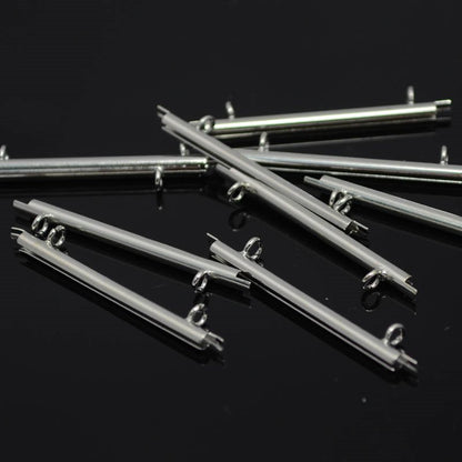 Miyuki Slide End Tube - 35mm with Two Loops - Nickel (Pair)