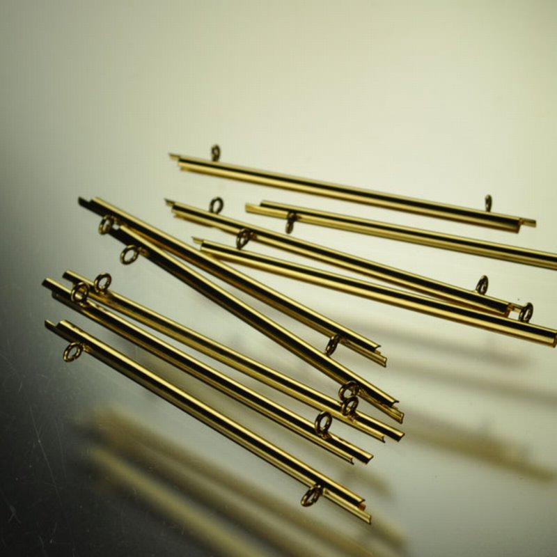 Miyuki Slide End Tube - 60mm - with Two Loops - Goldplated (Pair)