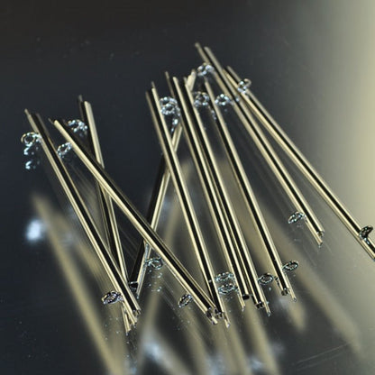 Miyuki Slide End Tube - 60mm with Two Loops - Nickel (Pair)