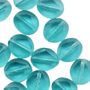 Window Beads - 8x9mm Oval Diamond - Blue Zircon (5)