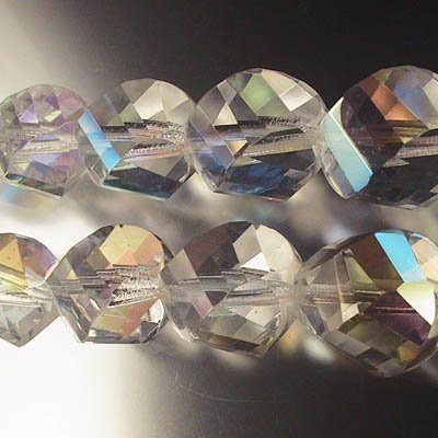 Fire Polish - 20mm - Spiral Barrel - Crystal AB