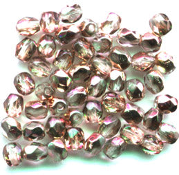 Fire Polish Faceted Round - 4mm - Crystal Capri (strand)