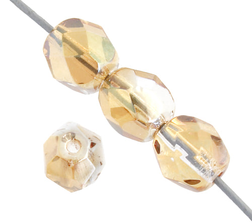 Fire Polish Faceted Round - 6mm - Crystal Celsian (strand)