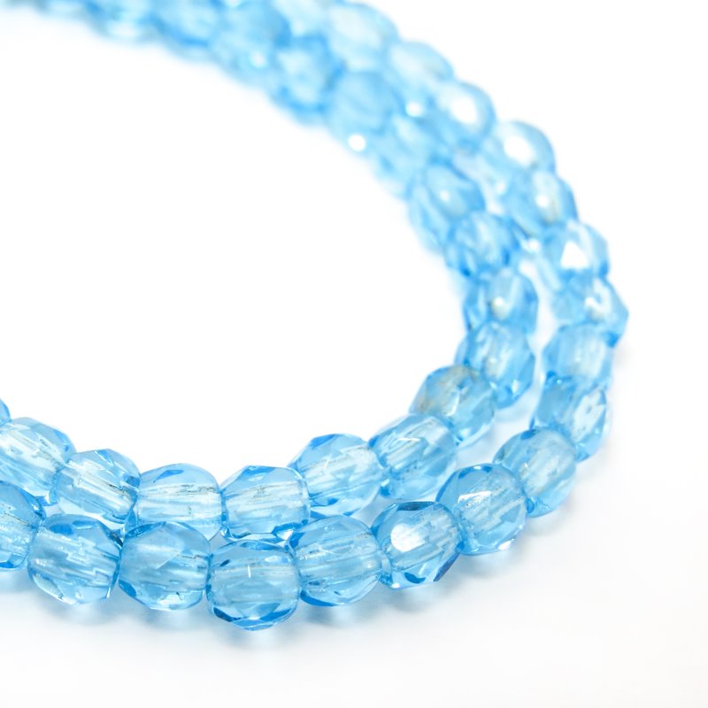 Fire Polish Faceted Round - 3mm - Aqua (strand)