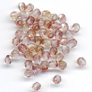 Fire Polish Faceted Round - 4mm - Crystal Pink (50)