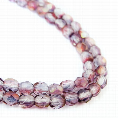 Fire Polish Faceted Round - 4mm - Crystal Purple (50)