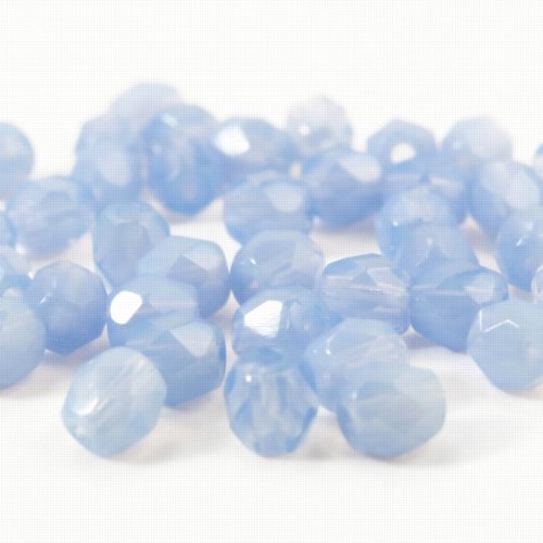 Fire Polish Faceted Round - 4mm - Sky Blue Opal (Pack)