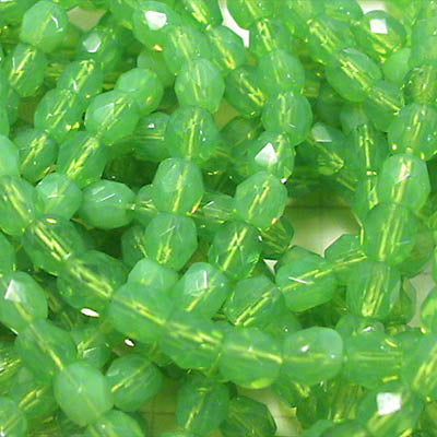 Fire Polish Faceted Round - 4mm - Grasshopper Opal (strand)