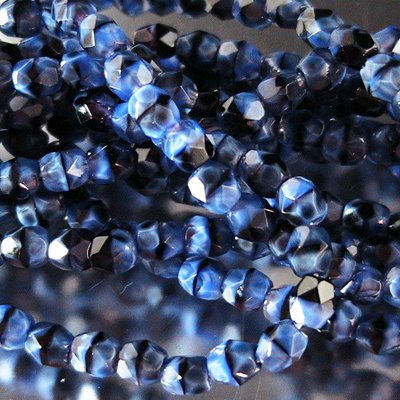 Fire Polish Faceted Round - 4mm - Lapis (50)