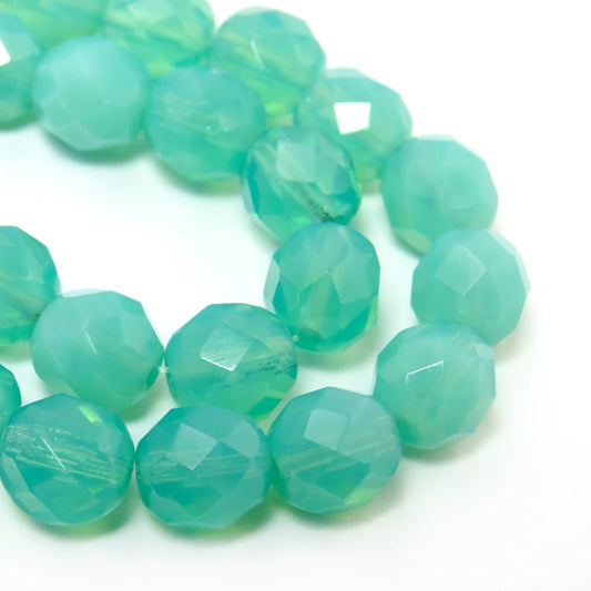 Fire Polish Faceted Round - 8mm - Jade Opal (strand)