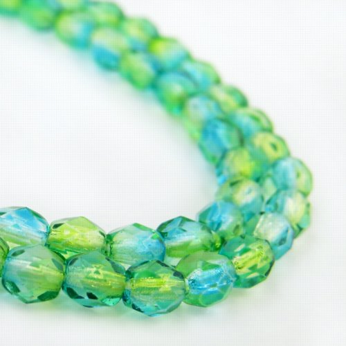 Fire Polish Faceted Round - 4mm - Maui Mix (strand)