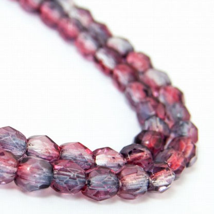 Fire Polish Faceted Round - 4mm - Doves and Roses (50)