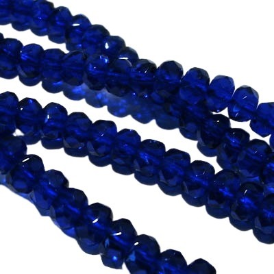 Fire Polish - 5mm - Faceted Donut - Cobalt (Strand 25)