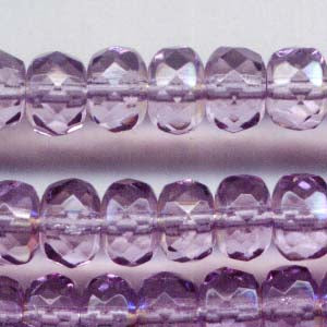 Fire Polish - 7mm - Faceted Donut Rondelles - Tanzanite AB (Strand 25)