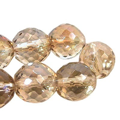 Fire Polish Rich Cut Round - 12mm - Crystal Celsian