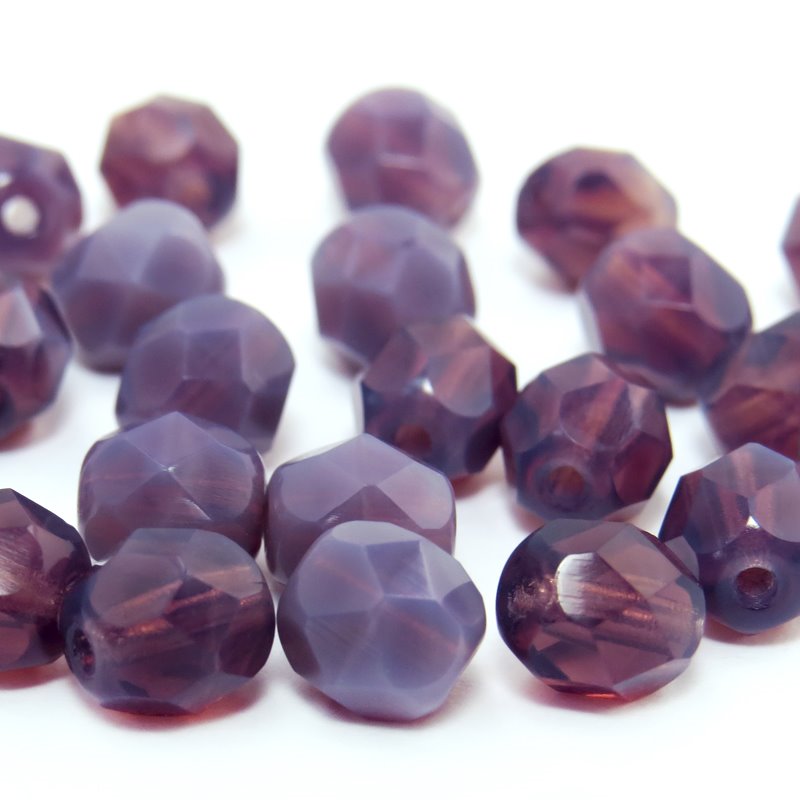 Fire Polish Faceted Round - 6mm - Plum Opal (Pack)