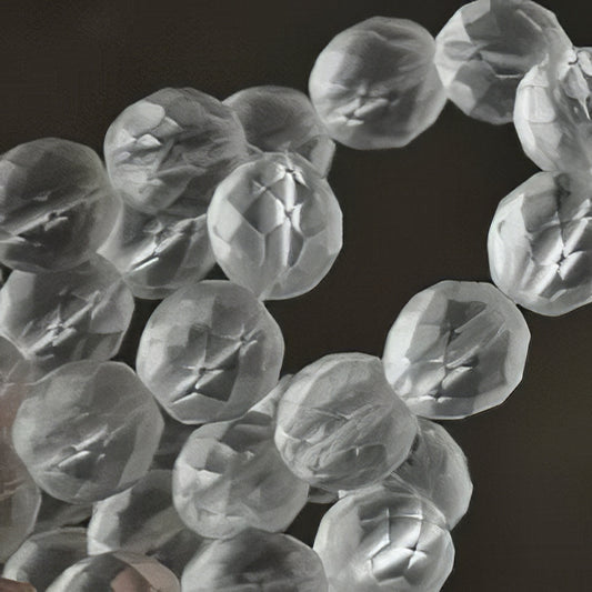 Fire Polish Faceted Round - 12mm - Matte Crystal