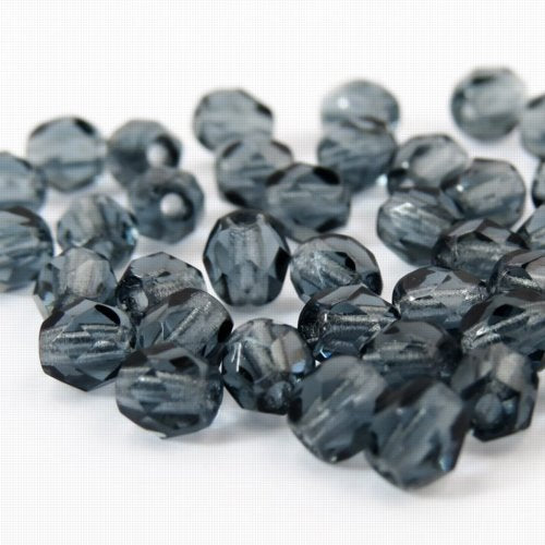 Fire Polish Faceted Round - 4mm - Montana (pack)