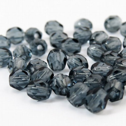 Fire Polish Faceted Round - 4mm - Montana (pack)