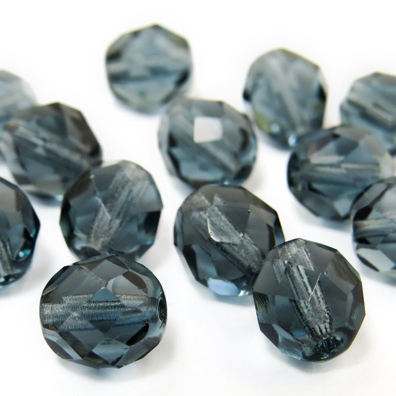 Fire Polish Faceted Round - 8mm - Montana (25)