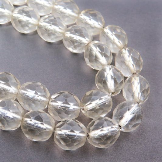 Fire Polish Faceted Round - 10mm - Silver Lined Crystal (25)