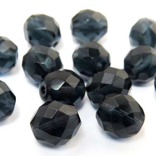 Fire Polish Faceted Round - 10mm - Montana (25)