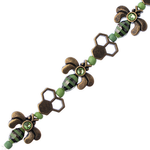 Honey Bee-ds - Green - Antique Brass (Strand)