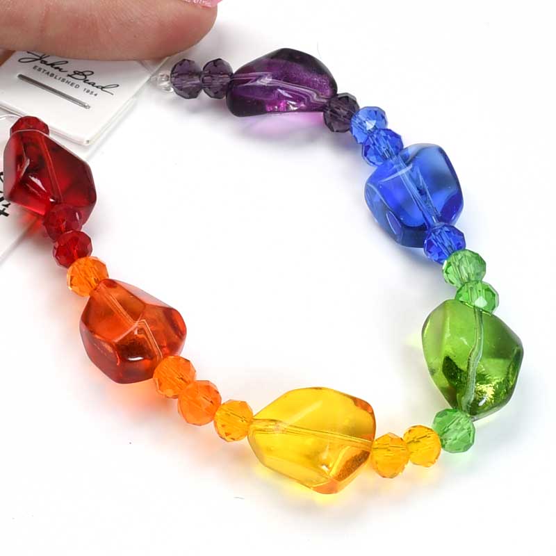 Crystal Lane Designer Strands - Nuggets and Facets - Transparent Rainbow Mix (7i