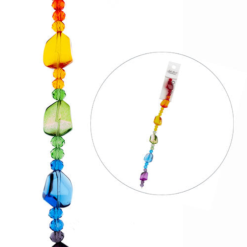 Crystal Lane Designer Strands - Nuggets and Facets - Transparent Rainbow Mix (7i