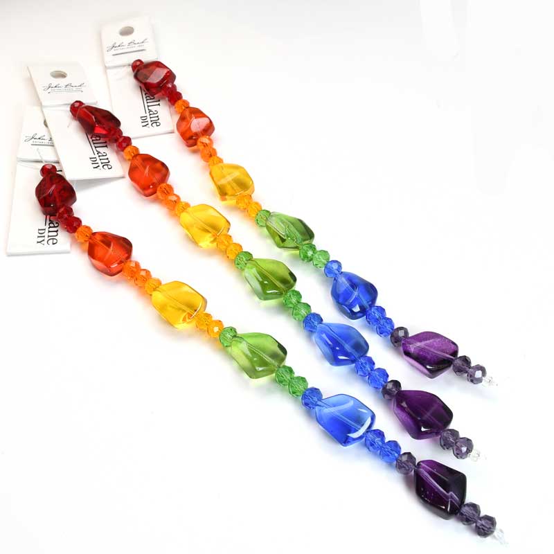 Crystal Lane Designer Strands - Nuggets and Facets - Transparent Rainbow Mix (7i