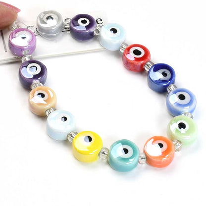 Crystal Lane Designer Strands - Ceramic Round Flat Eyes - Mixed Colors (Strand)