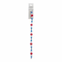 Crystal Lane Designer Strands -  Faceted Rondelles - Red White Blue Mix (7in Str