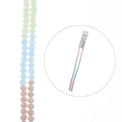 Crystal Lane Designer Strands - Faceted Rondelle Donuts - Pretty Pastel Mix (2St