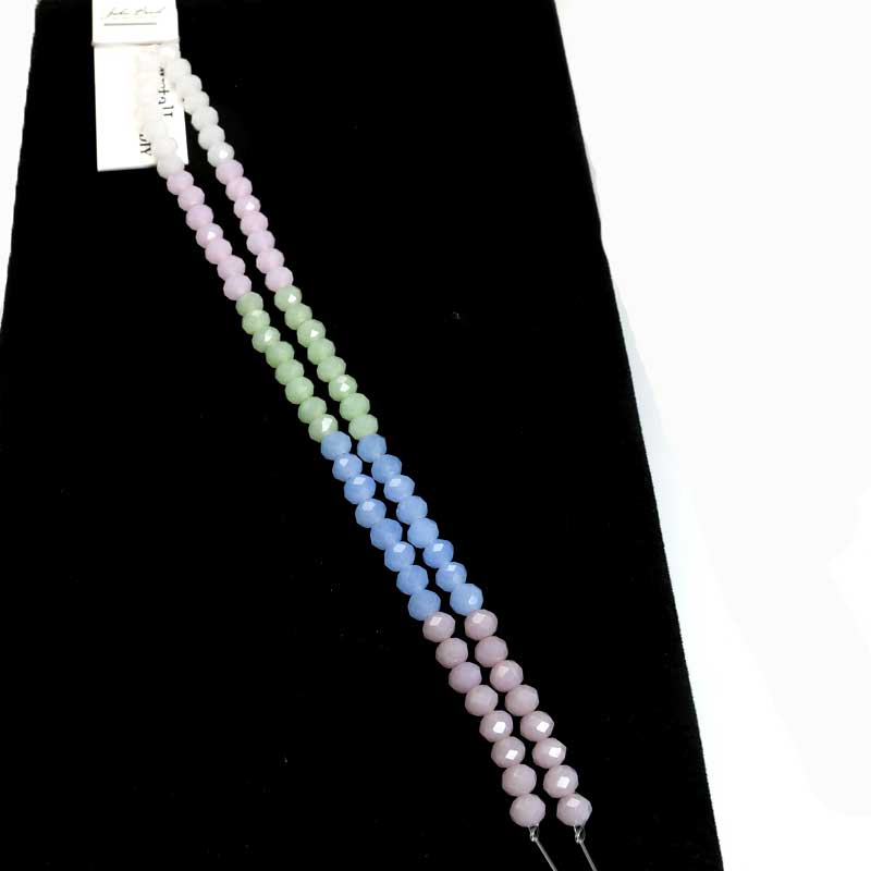 Crystal Lane Designer Strands - Faceted Rondelle Donuts - Pretty Pastel Mix (2St