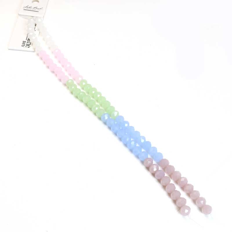 Crystal Lane Designer Strands - Faceted Rondelle Donuts - Pretty Pastel Mix (2St