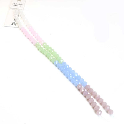 Crystal Lane Designer Strands - Faceted Rondelle Donuts - Pretty Pastel Mix (2St