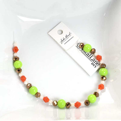 Crystal Lane Designer Strands -  Rounds and Rondelles - Green Gold Bronze (7in S