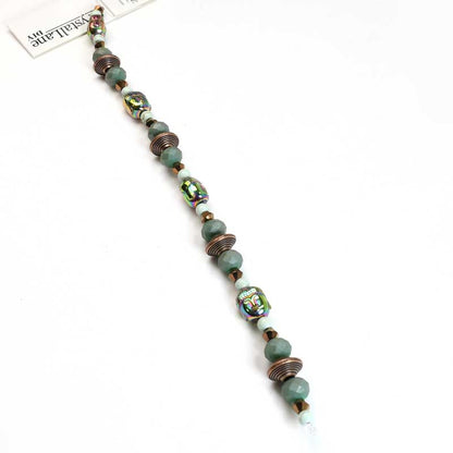 Crystal Lane Designer Strands -  Buddhas and Flying Saucers - Iridescent Green a