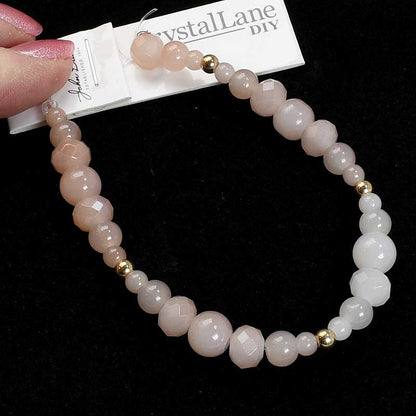 Crystal Lane Designer Strands -  Rounds and Rondelles - Hint of Rose (7in Strand