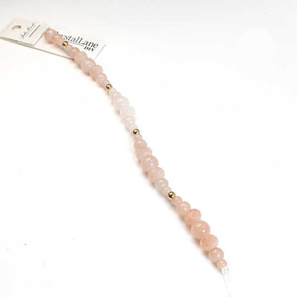 Crystal Lane Designer Strands -  Rounds and Rondelles - Hint of Rose (7in Strand