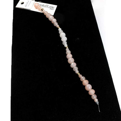 Crystal Lane Designer Strands -  Rounds and Rondelles - Hint of Rose (7in Strand